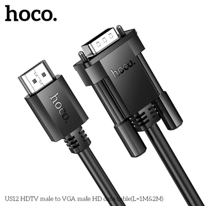 HOCO US12 HDTV male to VGA male HD data cable(L=2M)