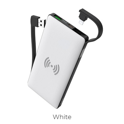 HOCO S10 Portable Wireless Charger Power Bank (10000mAh) - White