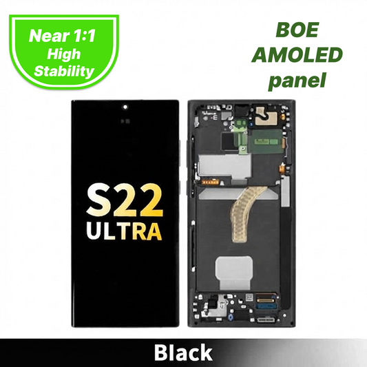 Samsung Galaxy S22 Ultra Compatible Amoled Assembly Soft Oled - Black