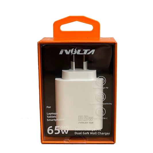 iVolta Boost Gan 65W USB-C PD + USB-A Wall Charger