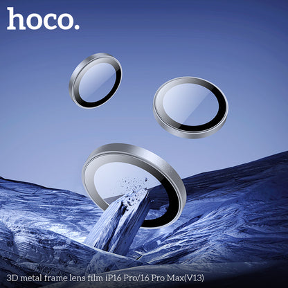 HOCO 3D metal frame lens film iP16 Pro/16 Pro Max(V13) - Silver