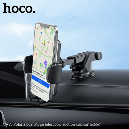 HOCO CA95 Polaris push-type telescopic suction cup car holder
