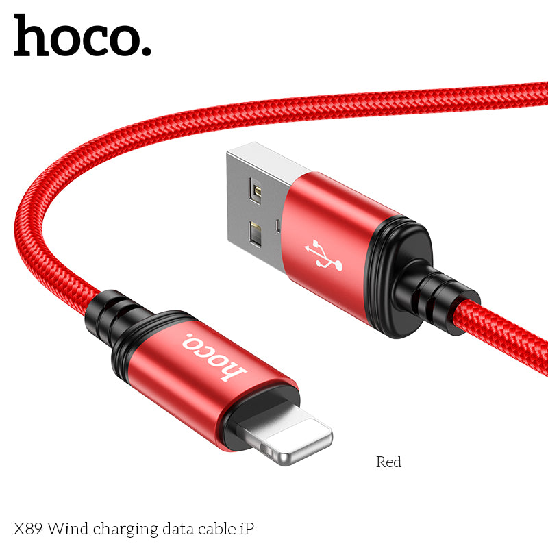 Hoco X89 Wind charging data cable iP - Black