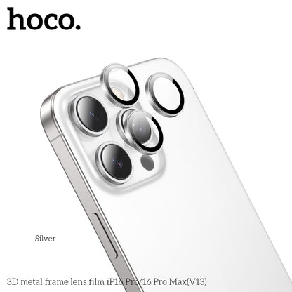 HOCO 3D metal frame lens film iP16 Pro/16 Pro Max(V13) - Silver