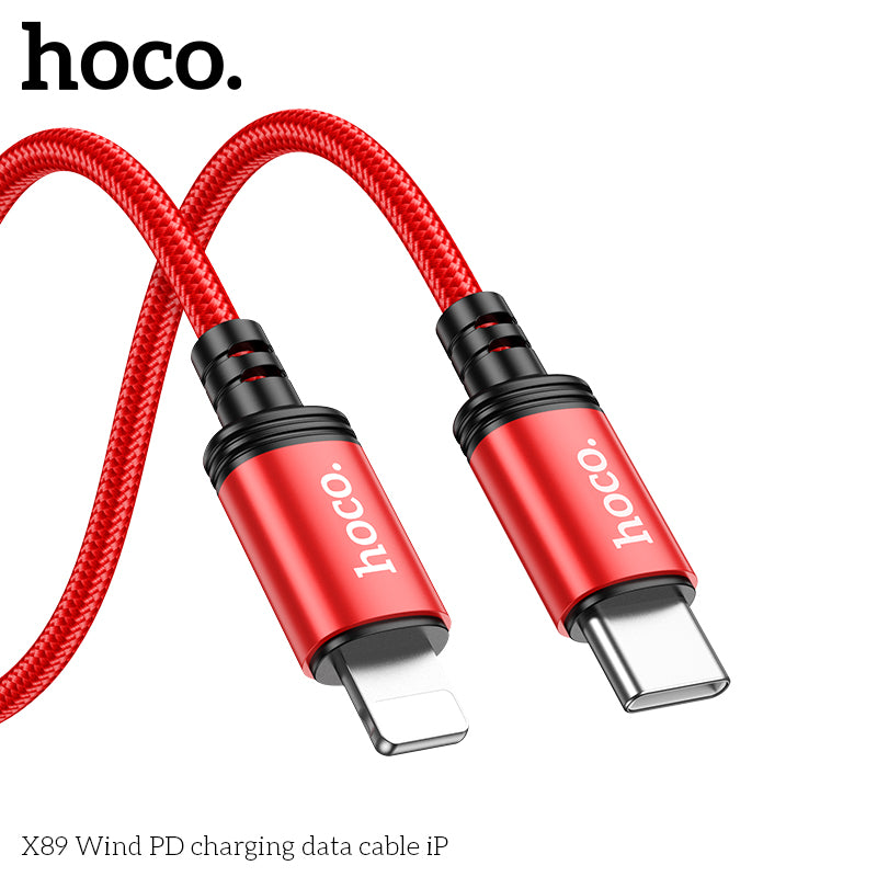 Hoco X89 Wind PD charging data cable iP Black