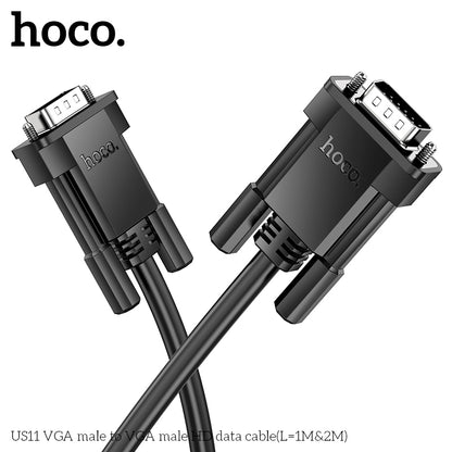 HOCO US11 VGA male to VGA male HD data cable(L=2M)