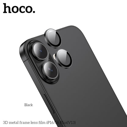 HOCO 3D metal frame lens film iP16/16 Plus(V13) - Silver