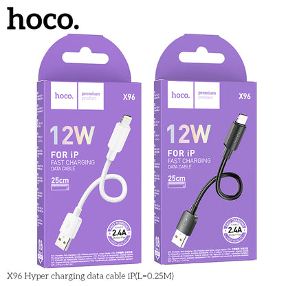 X96 Hyper charging data cable iP(L=0.25M) White