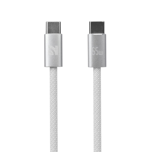NCC XC-0111 USB-C To USB-C 65W 1.2M Braided & Aluminium Case - White
