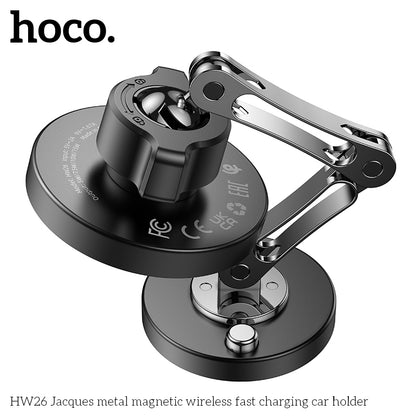 HW26 Jacques metal magnetic wireless fast charging car holder