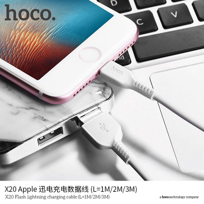 HOCO X20 Lightning Charging Cable - White (L=1M)