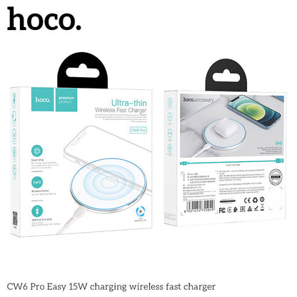 CW6 Pro Easy 18W charging wireless fast charger White