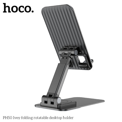 Hoco PH50 Ivey folding rotatable desktop holder - Black