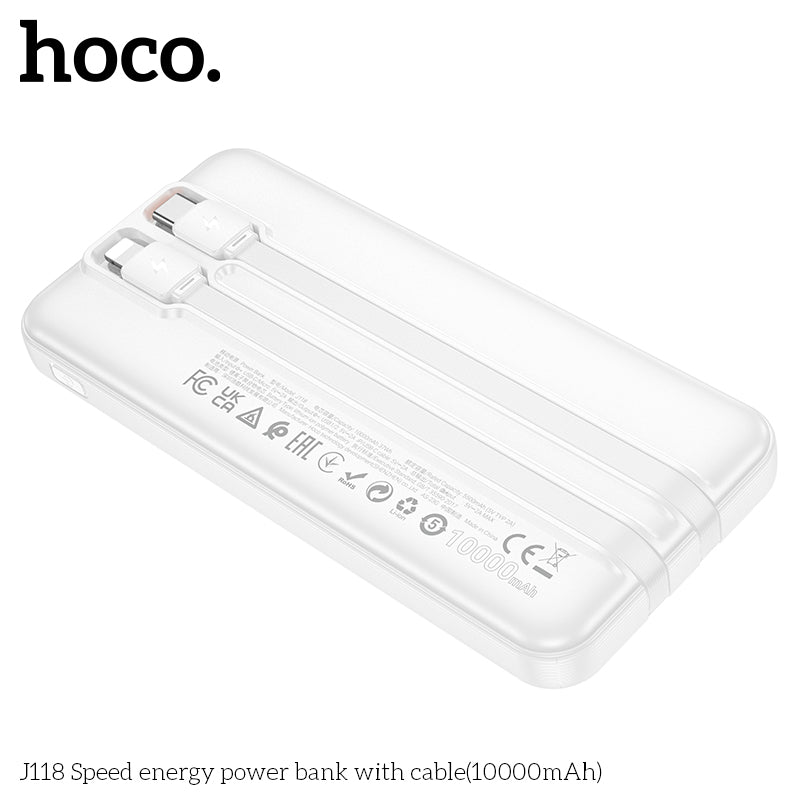 Hoco J118 Speed energy power bank with cable(10000mAh) - Black