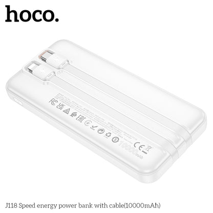 Hoco J118 Speed energy power bank with cable(10000mAh) - Black