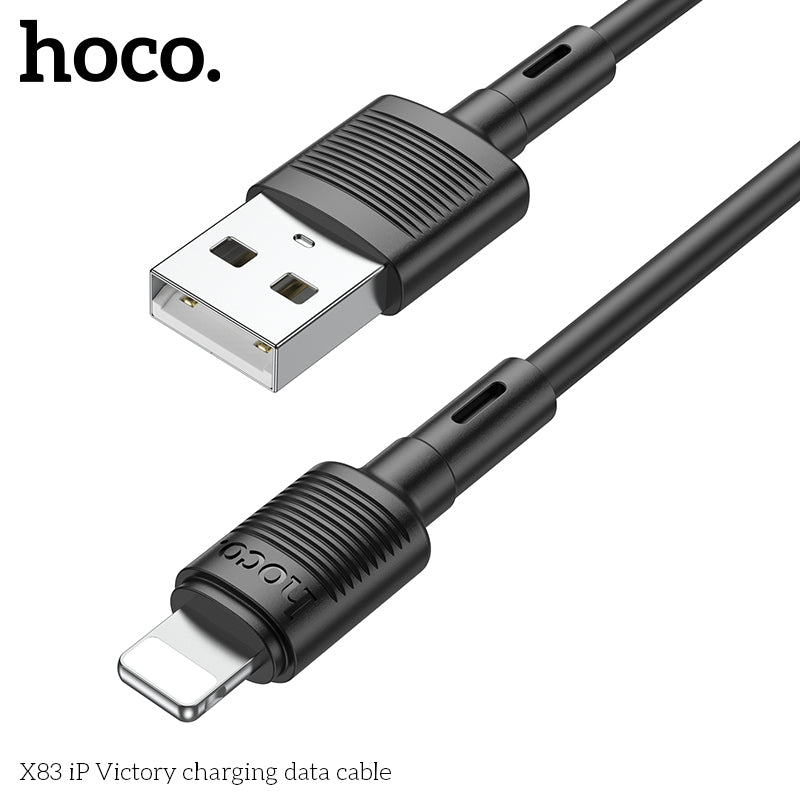 Hoco X83 iP Victory Charging Data Cable - Black