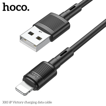 Hoco X83 iP Victory Charging Data Cable - Black