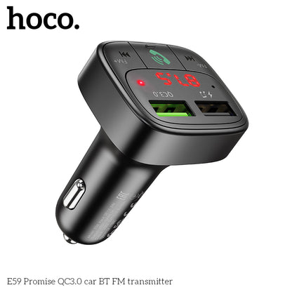 HOCO E59 Wireless FM Transmitter with Qc3.0 Fast Car Charger
