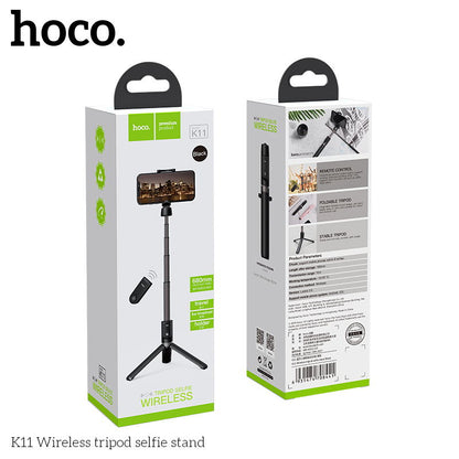 K11  Wireless Tripod Selfie Stick Stand Aluminum Alloy 68CM