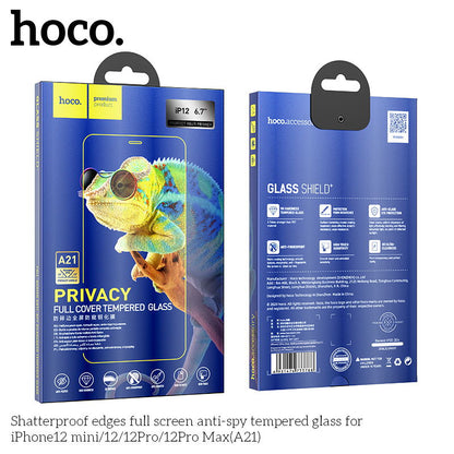 HOCO A21 Full screen anti-Drop and privacy proof tempered glass For iPhone 12/12 Pro