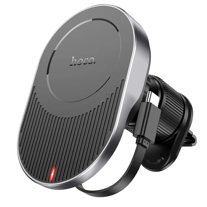 HOCO HW12 Car Holder to Air Vent with Wilress Charging -  black