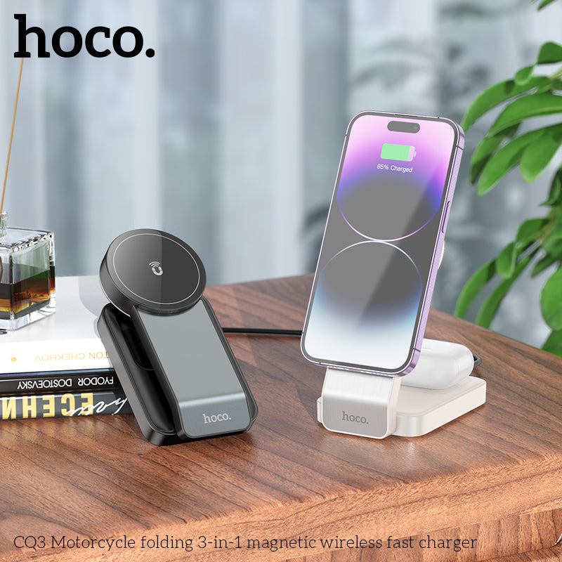 CQ3 Folding 3-in-1 MSafe Wireless Charging for Phones and Apple Watch Black