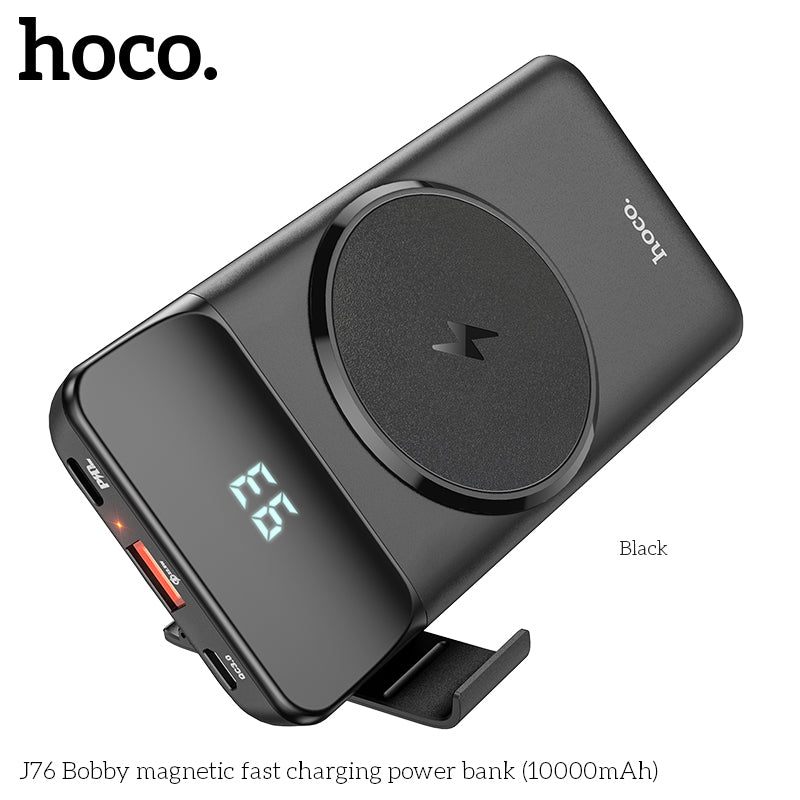 J76 Bobby magnetic fast charging power bank(10000mAh) Black