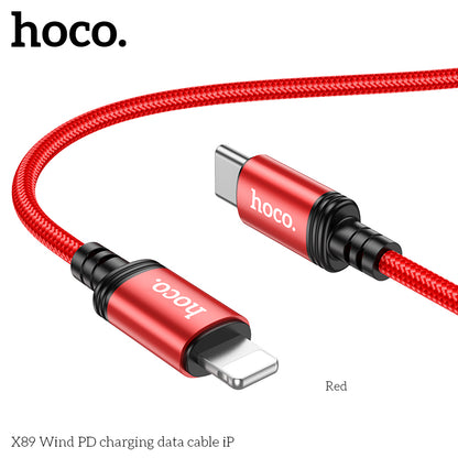Hoco X89 Wind PD charging data cable iP Black
