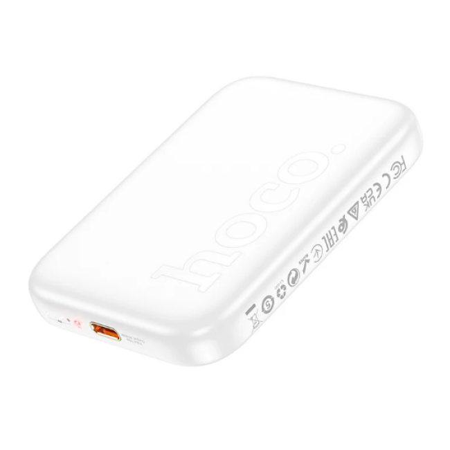 Hoco J117 Power Bank PD20W + QC3.0 Wireless Charging 5000mAh-White