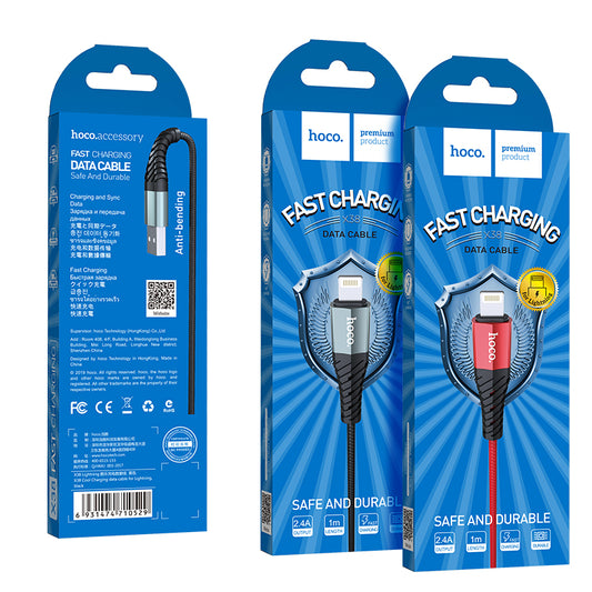 HOCO X38 Cool Charging data cable for Lightning Black 1m