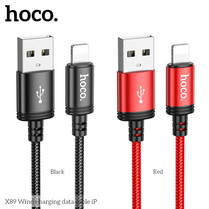 Hoco X89 Wind charging data cable iP - Black