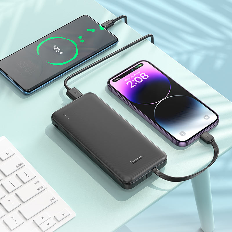 Hoco J118 Speed energy power bank with cable(10000mAh) - White
