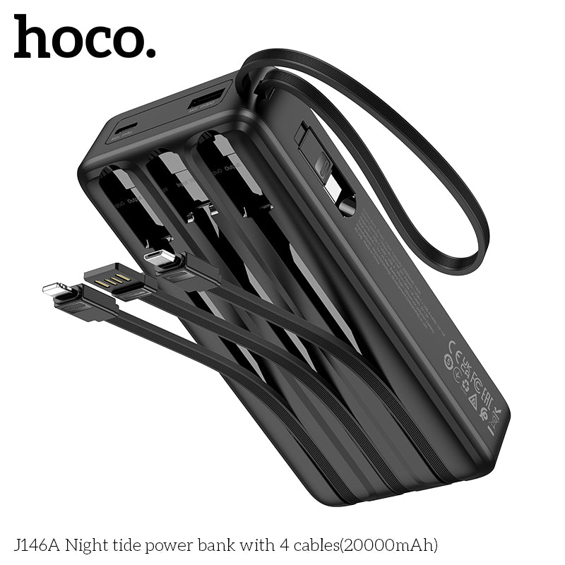 J146A Night tide 20000mAh with 4 cables power bank