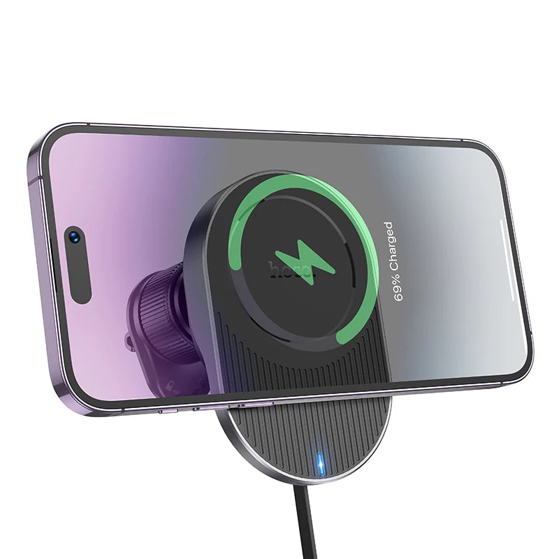 HOCO HW12 Car Holder to Air Vent with Wilress Charging -  black