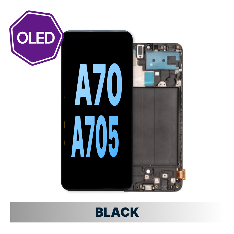 Samsung Galaxy A70 HQ Oled Compatible Amoled Assembly with Frame - Black