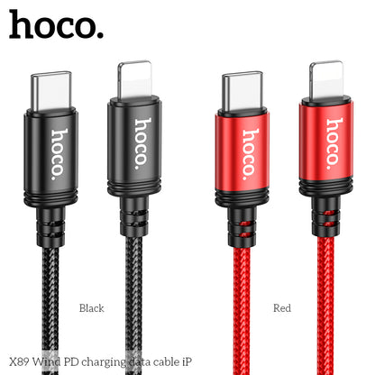 Hoco X89 Wind PD charging data cable iP Black