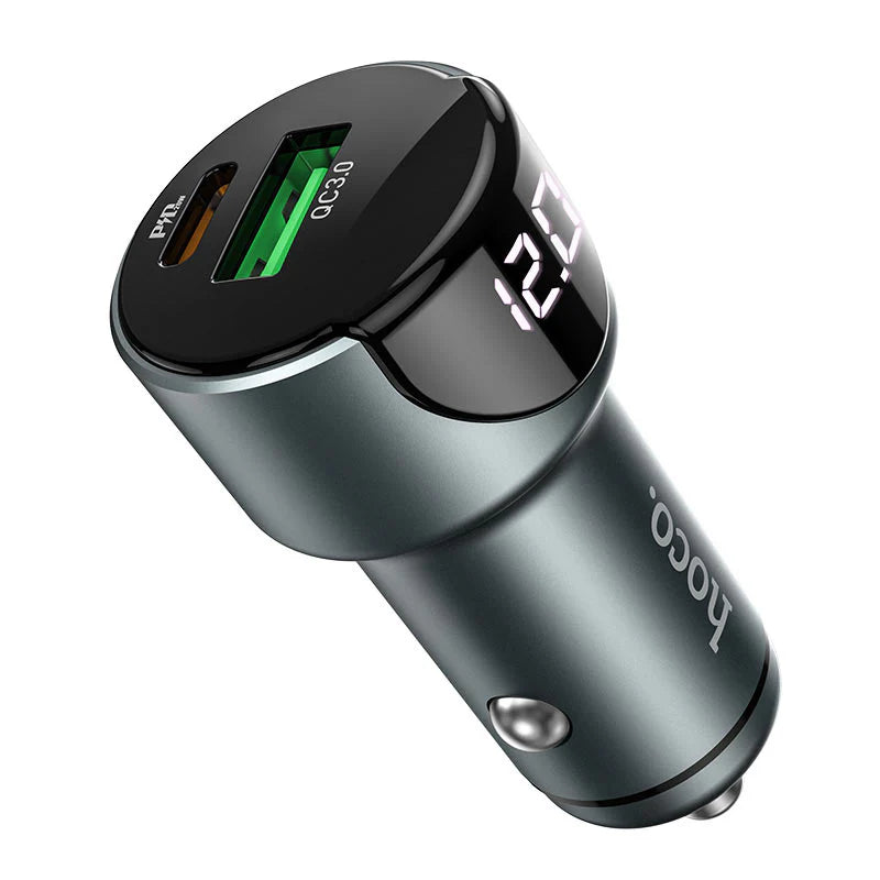 Z42 Light road dual port digital display PD20W+QC3.0 car charger