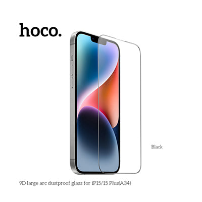 HOCO A34 9D Large Arc Dustproof Glass Screen Protector For  iP14 Pro Max/15 Plus