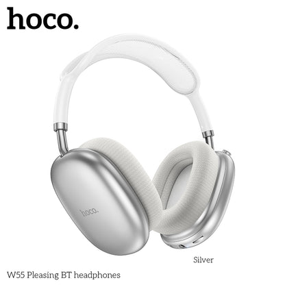 Hoco W55 Plus Happiness ANC noise reduction BT headphones - Silver