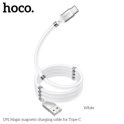 U91 Magic magnetic Type C Charging Cable - White