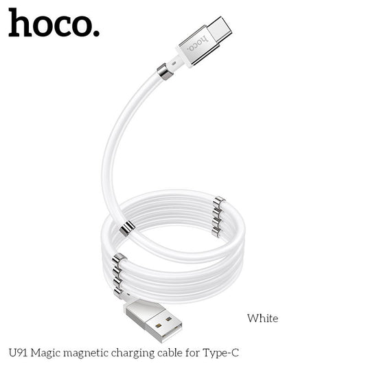 U91 Magic magnetic Type C Charging Cable - White