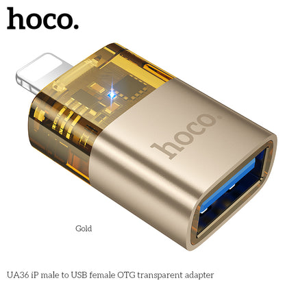UA36 iP male to USB female OTG transparent adapter