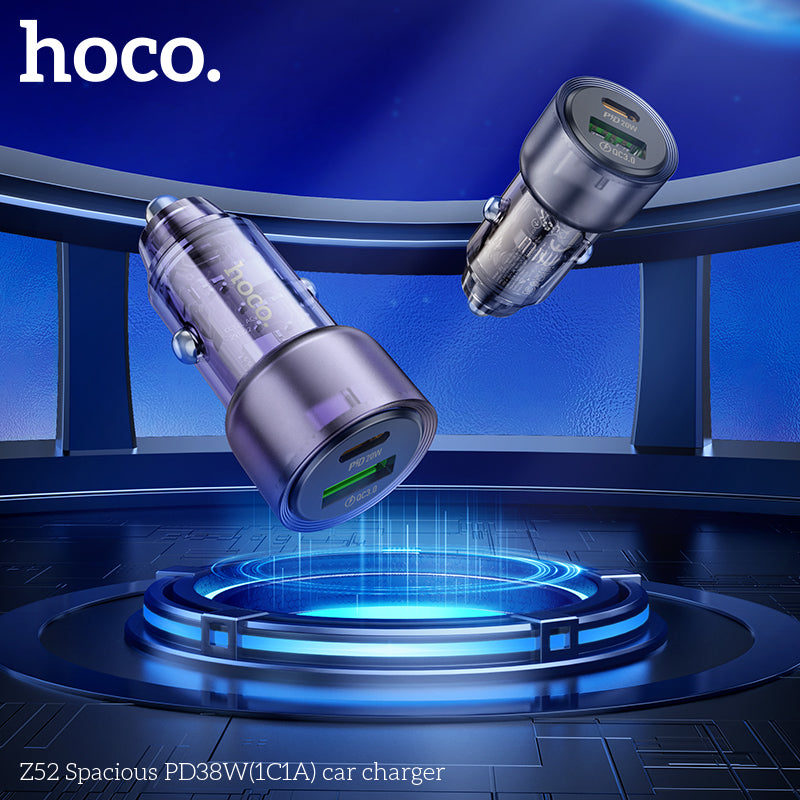 HOCO Z52 Spacious PD38W(1C1A) car charger - Black