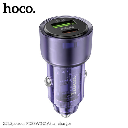 HOCO Z52 Spacious PD38W(1C1A) car charger - Black