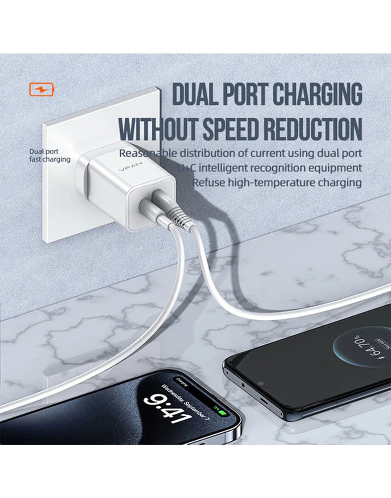 VFAN Gan 35W Dual Type-C & USB-A PD Ultra Fast Charger - AU8