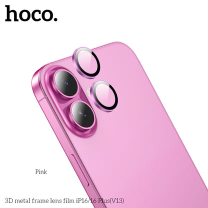 HOCO 3D metal frame lens film iP16/16 Plus(V13) - Black