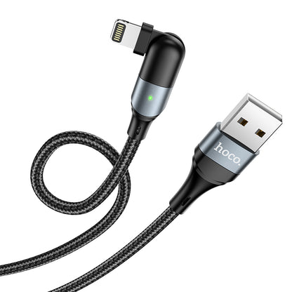 HOCO U100 Orbit Charging Data Cable for Lightning - Black L=1.2M