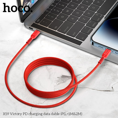 HOCO X59 Victory PD charging data cable iP(L=2M) Black [BW50]