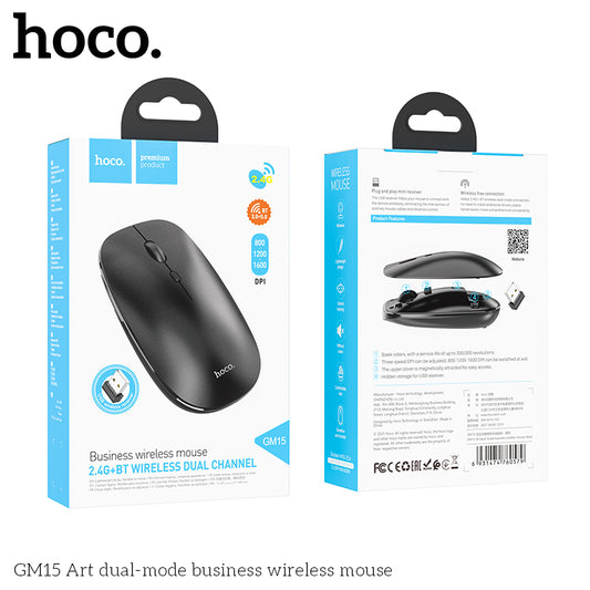 HOCO GM15 Art dual-mode business wireless mouse - Black