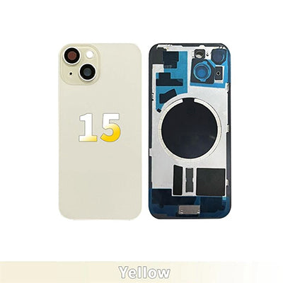 Iphone 15 -Compatible Back Glass With Camera Lens And Magnet Aftermarket - Yellow